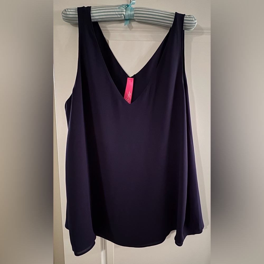 Elegant Navy Blue Women's Top